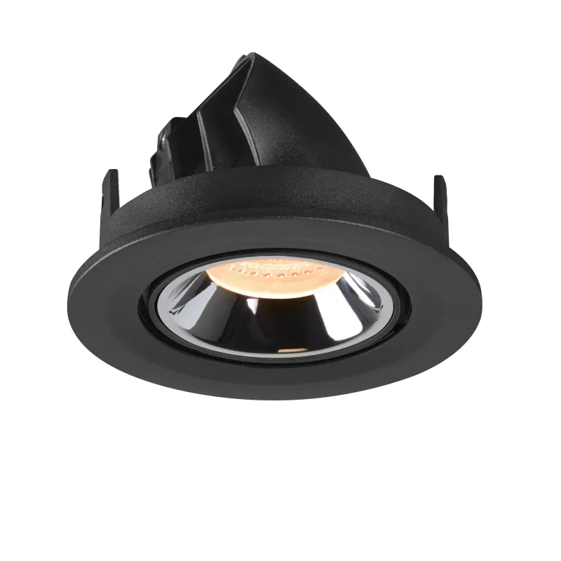 NUMINOS® GIMBLE S, encastré de plafond intérieur, 55 deg , noir/chrome, LED, 8,6W, 2700K