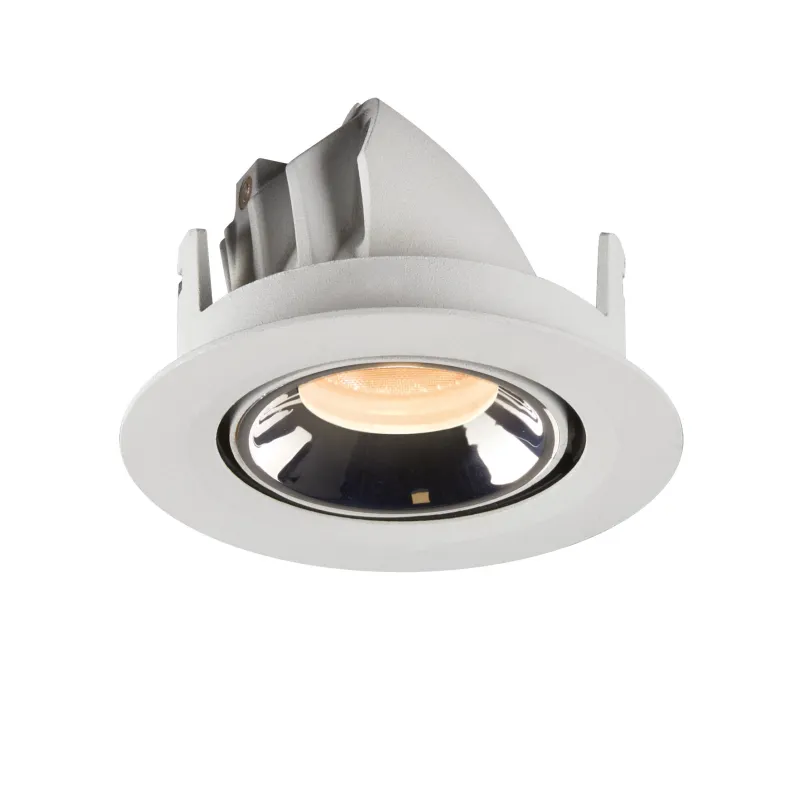 NUMINOS® GIMBLE XS, encastré de plafond intérieur, 20 deg , blanc/chrome, LED, 7W, 2700K