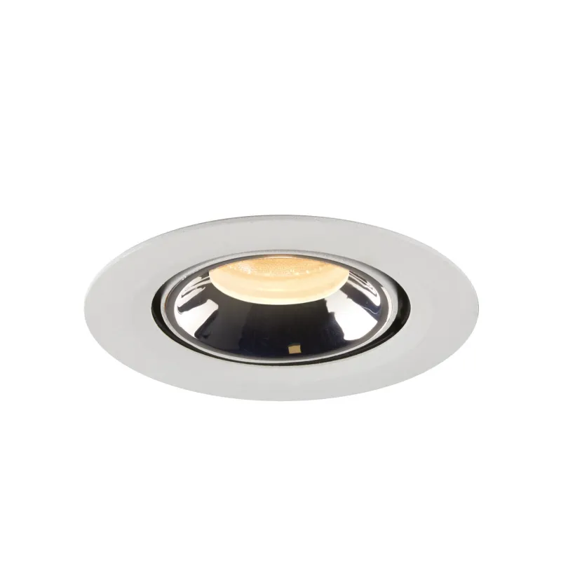 NUMINOS® GIMBLE XS, encastré de plafond intérieur, 40 deg , blanc/chrome, LED, 7W, 3000K