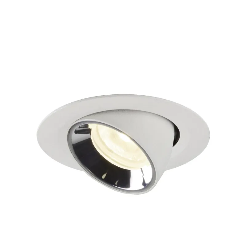 NUMINOS® GIMBLE XS, encastré de plafond intérieur, 40 deg , blanc/chrome, LED, 7W, 4000K