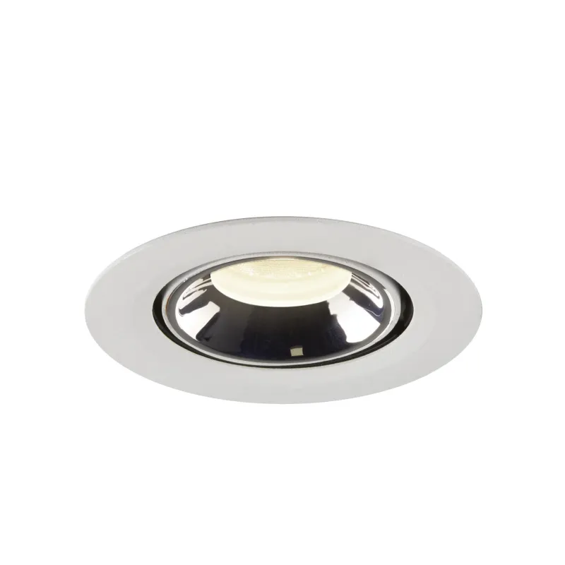 NUMINOS® GIMBLE XS, encastré de plafond intérieur, 40 deg , blanc/chrome, LED, 7W, 4000K