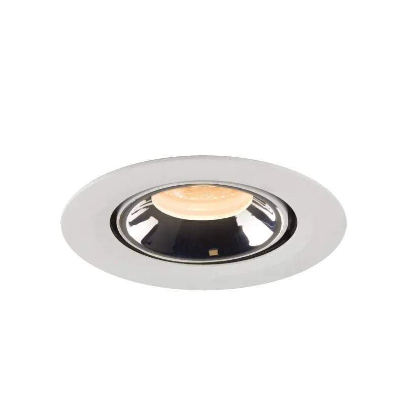 NUMINOS® GIMBLE XS, encastré de plafond intérieur, 55 deg , blanc/chrome, LED, 7W, 2700K