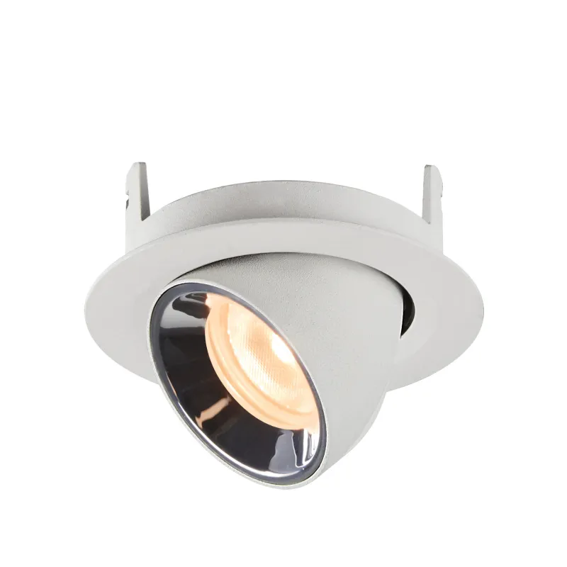 NUMINOS® GIMBLE XS, encastré de plafond intérieur, 55 deg , blanc/chrome, LED, 7W, 2700K