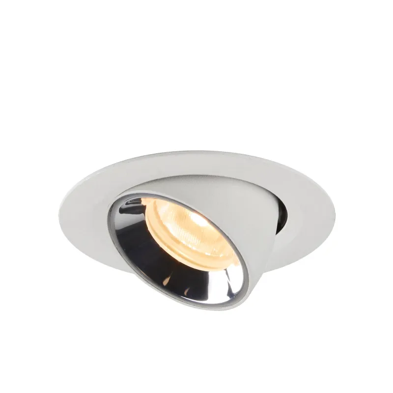 NUMINOS® GIMBLE XS, encastré de plafond intérieur, 55 deg , blanc/chrome, LED, 7W, 3000K