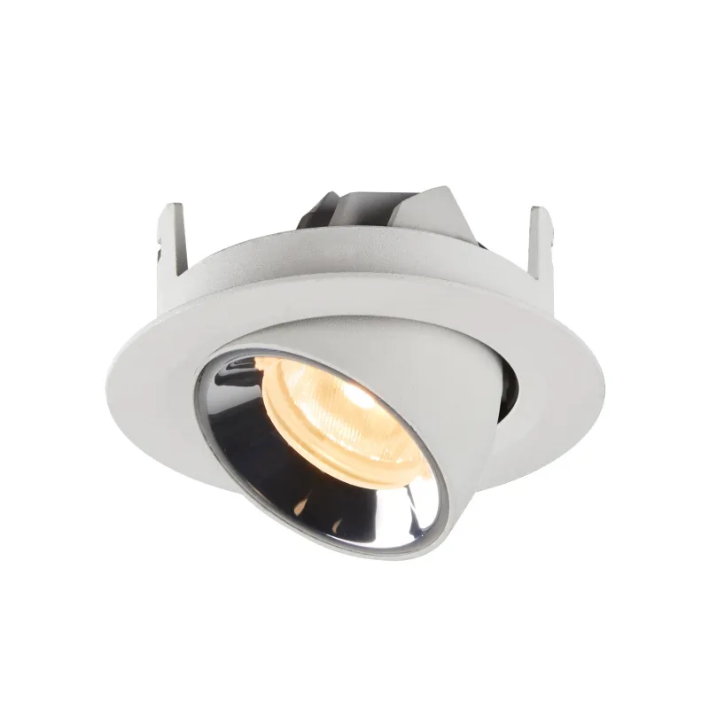 NUMINOS® GIMBLE XS, encastré de plafond intérieur, 55 deg , blanc/chrome, LED, 7W, 3000K