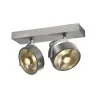 KALU, applique et plafonnier intérieur, double, alu brossé, GU10/QPAR111, 2x 75W max