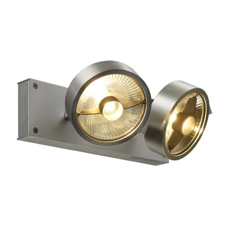 KALU, applique et plafonnier intérieur, double, alu brossé, GU10/QPAR111, 2x 75W max