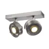 KALU, applique et plafonnier intérieur, double, alu brossé, GU10/QPAR111, 2x 75W max
