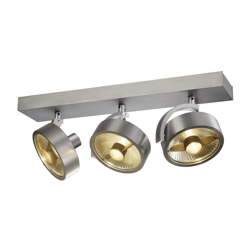 KALU, applique et plafonnier intérieur, triple, alu brossé, GU10/QPAR111, 3x 75W max