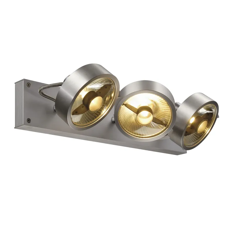 KALU, applique et plafonnier intérieur, triple, alu brossé, GU10/QPAR111, 3x 75W max