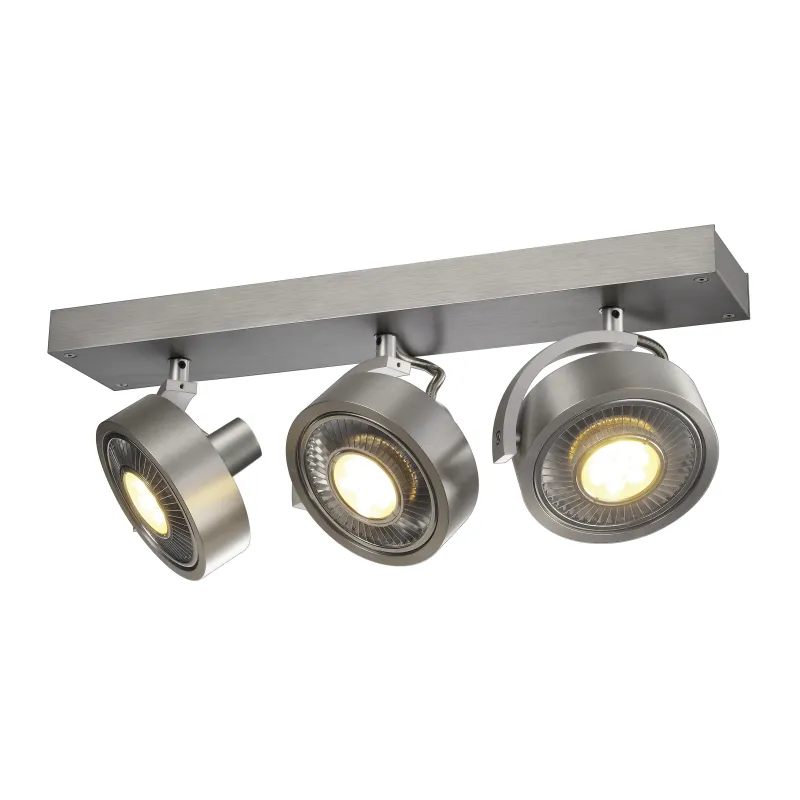 KALU, applique et plafonnier intérieur, triple, alu brossé, GU10/QPAR111, 3x 75W max
