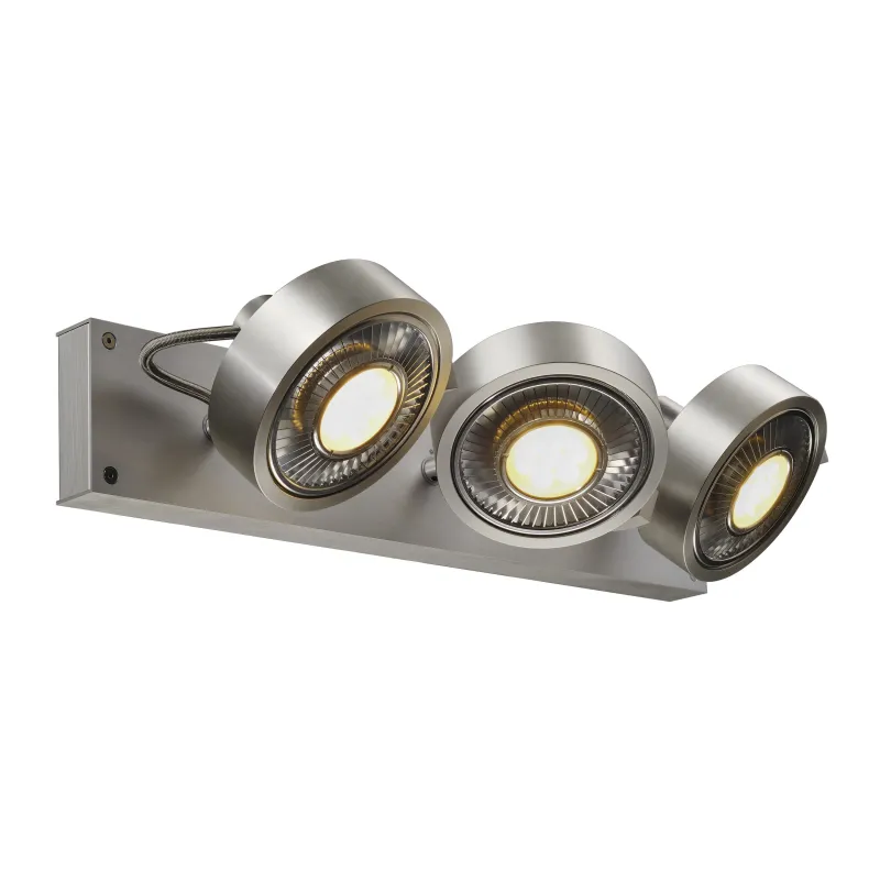 KALU, applique et plafonnier intérieur, triple, alu brossé, GU10/QPAR111, 3x 75W max