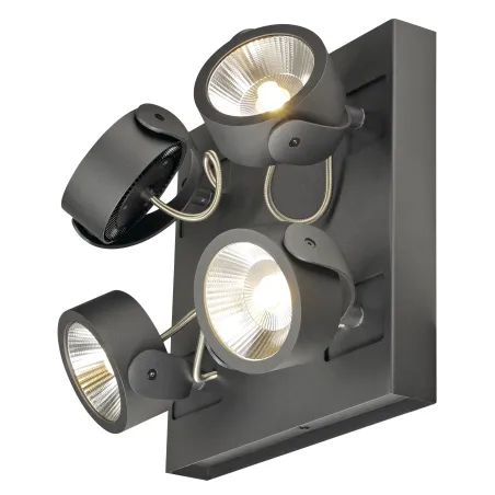 KALU, applique et plafonnier intérieur, quad, carré, noir, LED, 60W, 3000K, variable