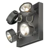 KALU, applique et plafonnier intérieur, quad, carré, noir, LED, 60W, 3000K, variable