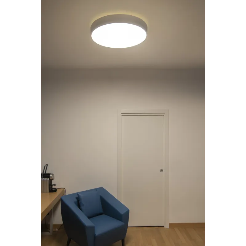 MEDO 90 AMBIENT, plafonnier intérieur, rond, gris, LED, 77,5W, 3000K/4000K, variable