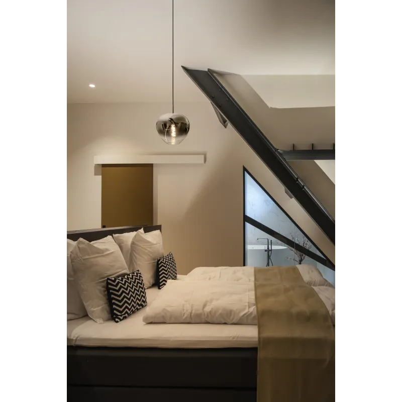 PANTILO CONVEX 29, suspension intérieure, chrome, E27, 40W max, câble nu sans patère
