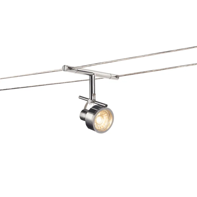 SALUNA, spot pour câble tendu T.B.T. TENSEO intérieur, chrome, GX5.3/QR-C51, 35W max