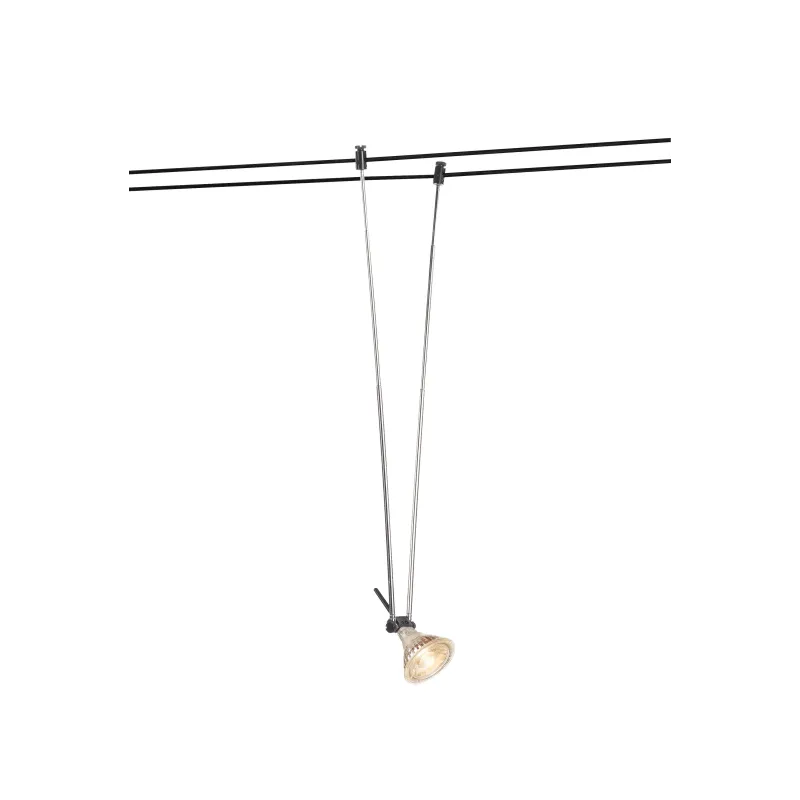 TELESKOP, spot pour câble tendu T.B.T. TENSEO intérieur, noir, GX5.3/QR-C51, 20W max