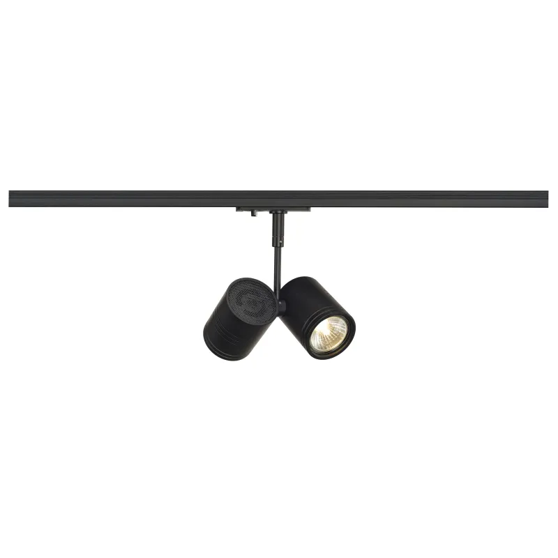 BIMA, spot pour rail 1 allumage intérieur, double, noir mat, GU10/QPAR51, 2x 50W max