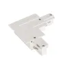 EUTRAC®, connecteur en L, terre extérieure, pour rail 3 allumages encastrable, blanc