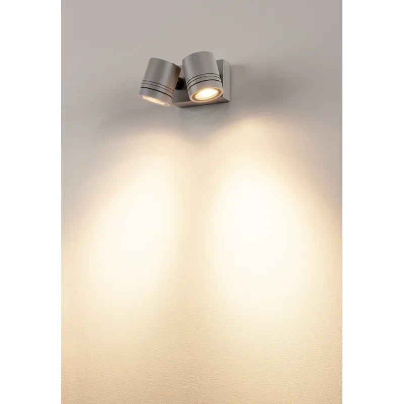 MYRA, applique et plafonnier extérieur, double, gris, GU10/QPAR51, 2x 50W max, IP55