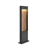 FLATT 65, borne extérieure, anthracite/imitation bois, LED, 9,7W, 3000K/4000K, IP65