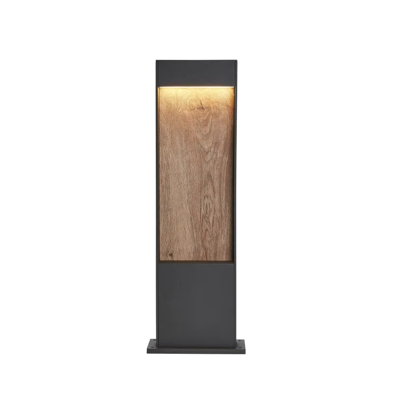 FLATT 65, borne extérieure, anthracite/imitation bois, LED, 9,7W, 3000K/4000K, IP65
