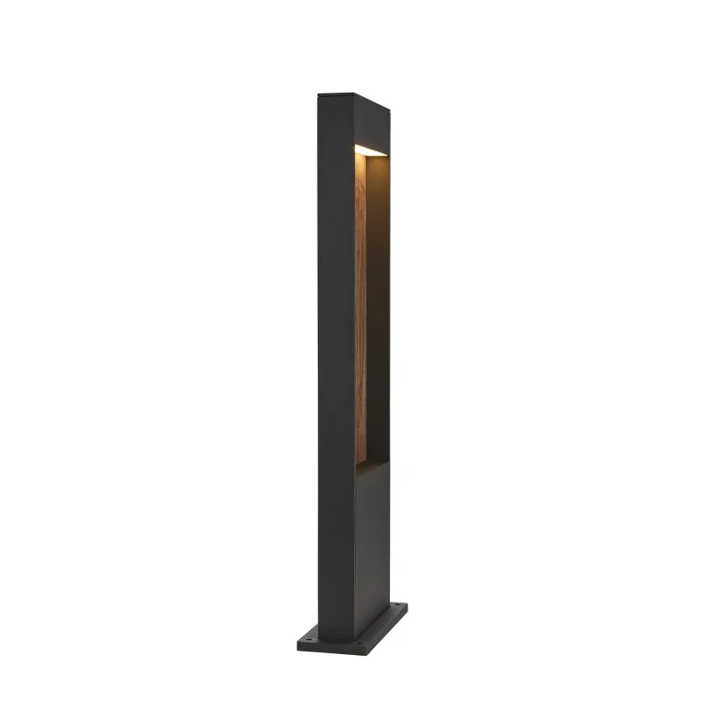 FLATT 65, borne extérieure, anthracite/imitation bois, LED, 9,7W, 3000K/4000K, IP65