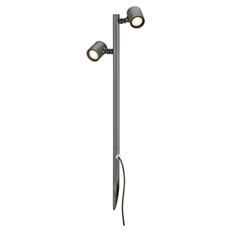 MYRA SPOT, borne à composer extérieure, double, anthracite, GU10, 2x 4,5W max, IP44