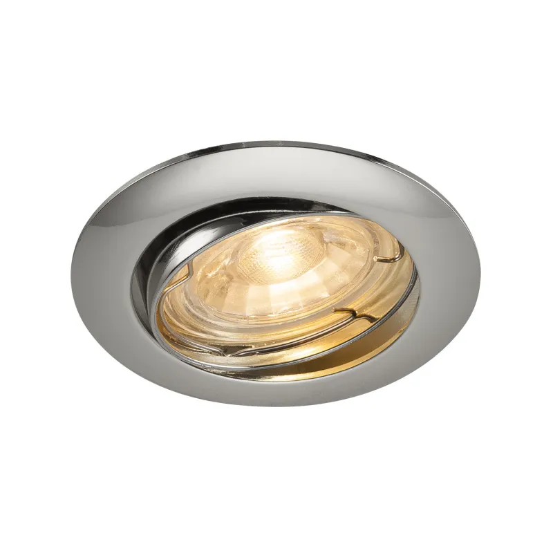 PIKA, encastré de plafond intérieur, rond, orientable, chrome, GU10/QPAR51, 50W max