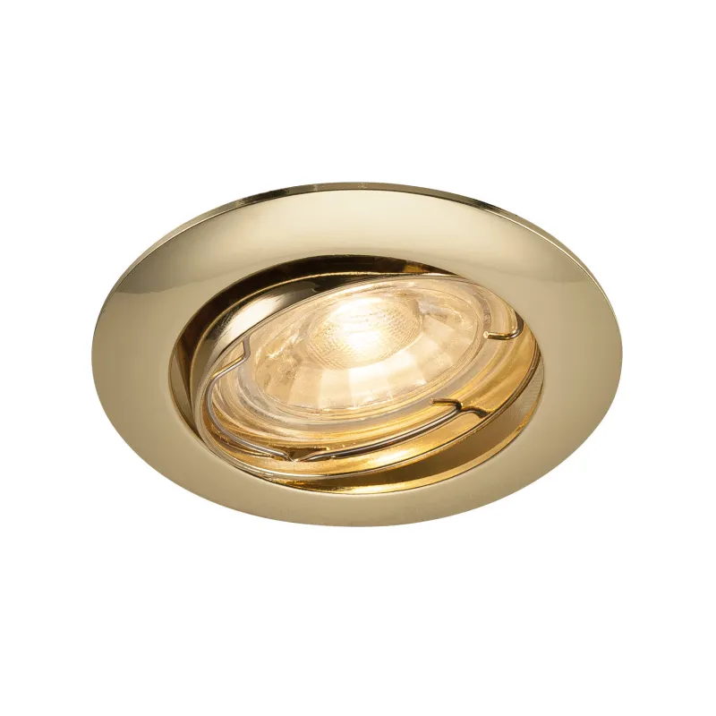 PIKA, encastré de plafond intérieur, rond, orientable, laiton, GU10/QPAR51, 50W max