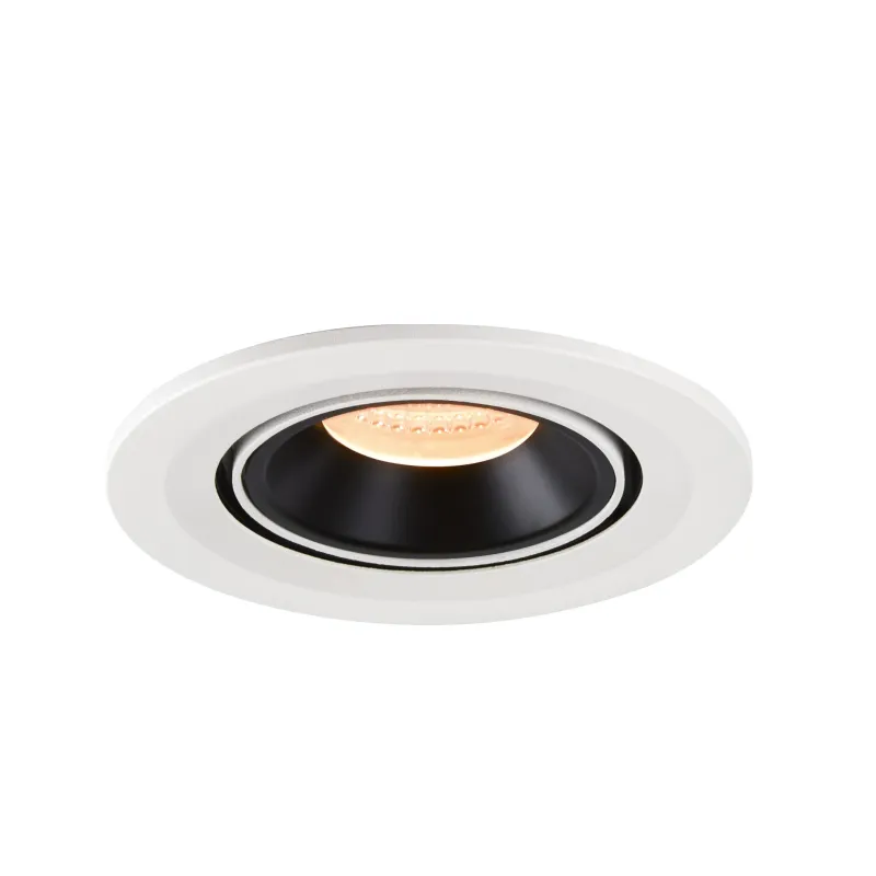 NUMINOS® GIMBLE S, encastré de plafond intérieur, 20 deg , blanc/noir, LED, 8,6W, 2700K