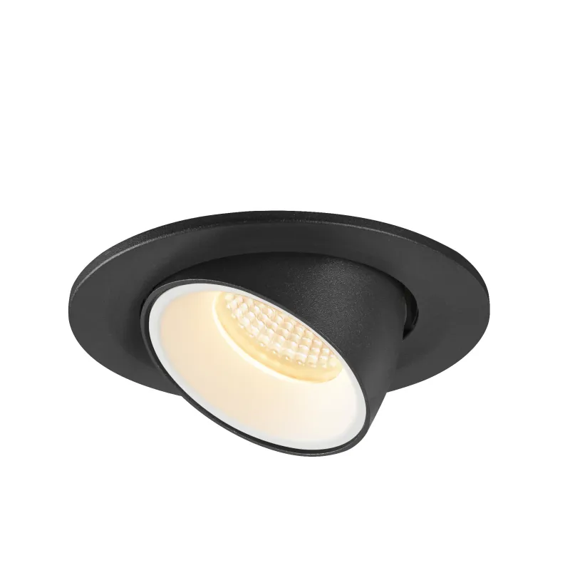 NUMINOS® GIMBLE S, encastré de plafond intérieur, 20 deg , noir/blanc, LED, 8,6W, 3000K