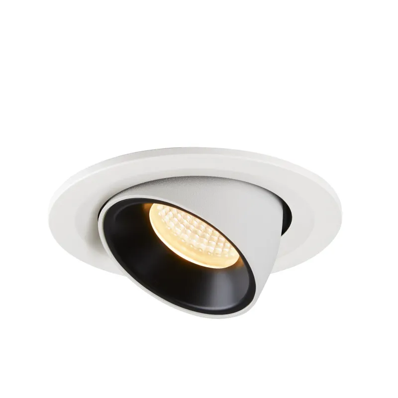 NUMINOS® GIMBLE S, encastré de plafond intérieur, 40 deg , blanc/noir, LED, 8,6W, 3000K