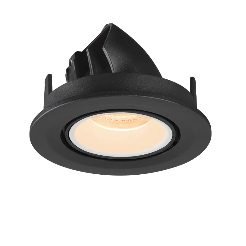 NUMINOS® GIMBLE S, encastré de plafond intérieur, 40 deg , noir/blanc, LED, 8,6W, 2700K