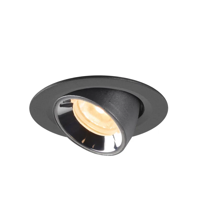 NUMINOS® GIMBLE XS, encastré de plafond intérieur, 55 deg , noir/chrome, LED, 7W, 3000K