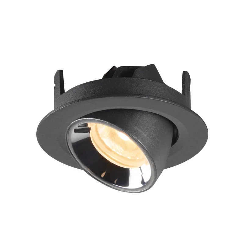 NUMINOS® GIMBLE XS, encastré de plafond intérieur, 55 deg , noir/chrome, LED, 7W, 3000K