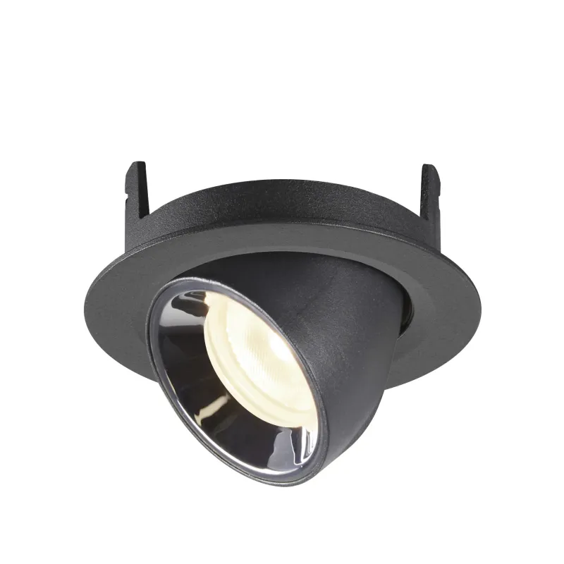 NUMINOS® GIMBLE XS, encastré de plafond intérieur, 55 deg , noir/chrome, LED, 7W, 4000K