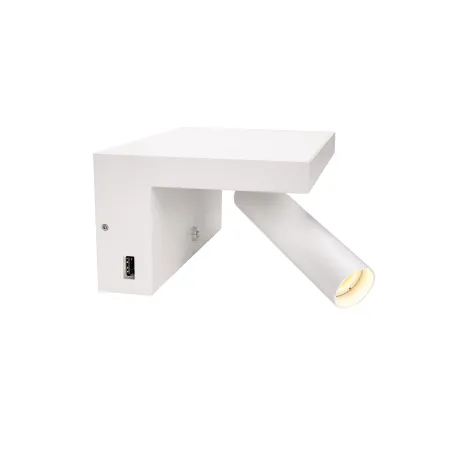 KARPO, applique intérieure, liseuse, blanc, LED, 6,6W, 3000K, variable, 2 ports USB