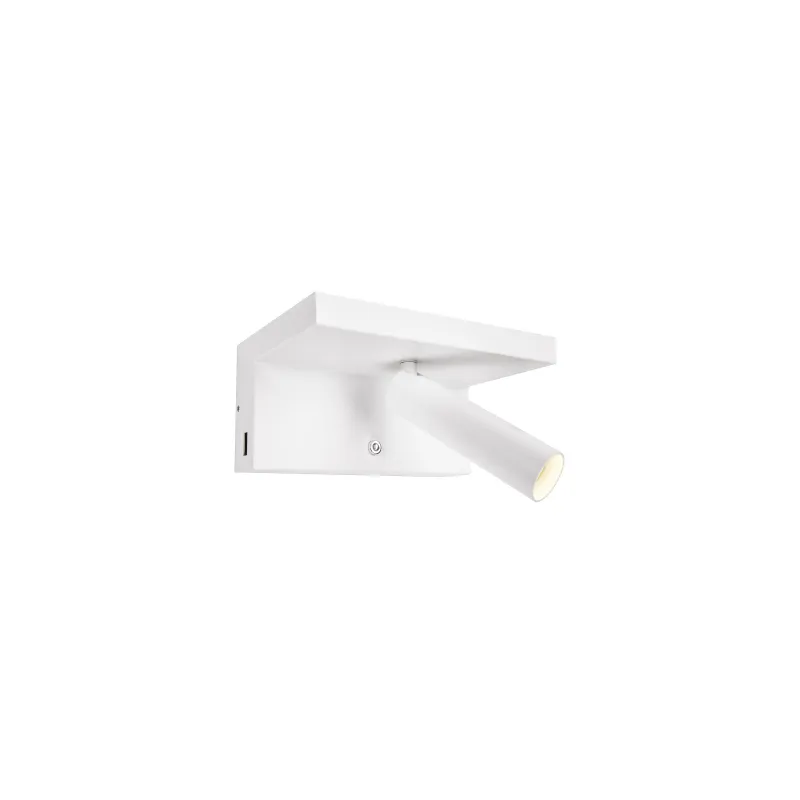 KARPO, applique intérieure, liseuse, blanc, LED, 6,6W, 3000K, variable, 2 ports USB
