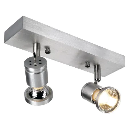 ASTO, applique et plafonnier intérieur, double, alu brossé, GU10/QPAR51, 2x 75W max