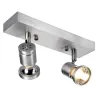 ASTO, applique et plafonnier intérieur, double, alu brossé, GU10/QPAR51, 2x 75W max