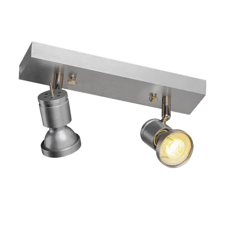 ASTO, applique et plafonnier intérieur, double, alu brossé, GU10/QPAR51, 2x 75W max