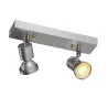 ASTO, applique et plafonnier intérieur, double, alu brossé, GU10/QPAR51, 2x 75W max