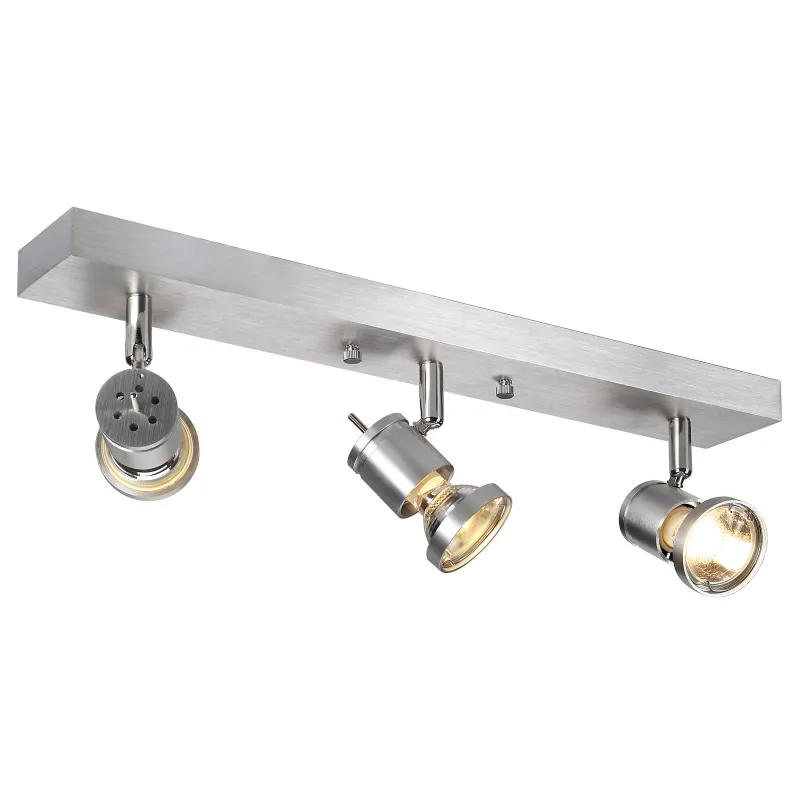ASTO, applique et plafonnier intérieur, triple, alu brossé, GU10/QPAR51, 3x 75W max