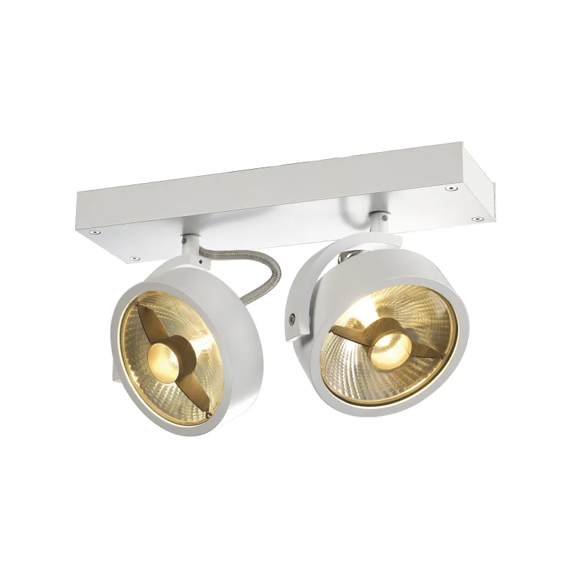 KALU, applique et plafonnier intérieur, double, blanc mat, GU10/QPAR111, 2x 75W max