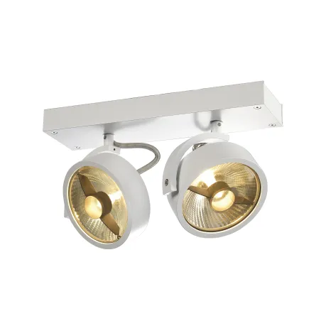 KALU, applique et plafonnier intérieur, double, blanc mat, GU10/QPAR111, 2x 75W max