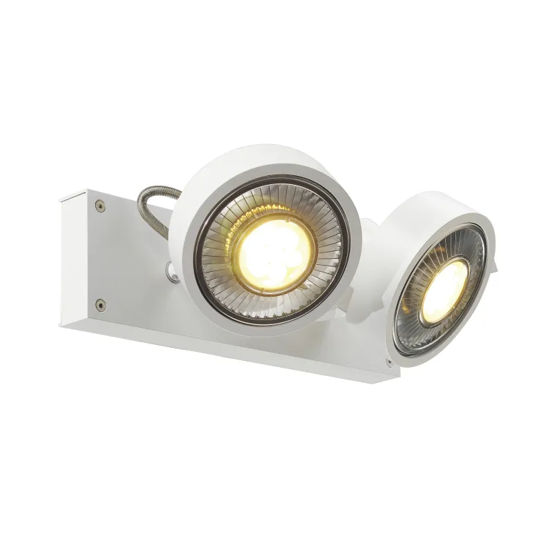 KALU, applique et plafonnier intérieur, double, blanc mat, GU10/QPAR111, 2x 75W max