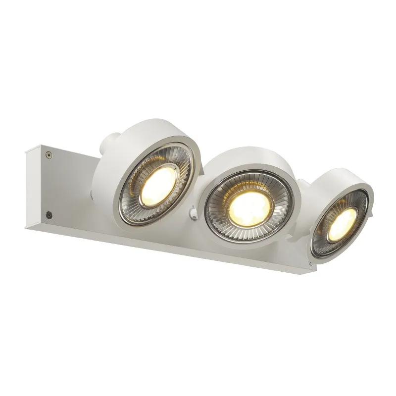 KALU, applique et plafonnier intérieur, triple, blanc mat, GU10/QPAR111, 3x 75W max