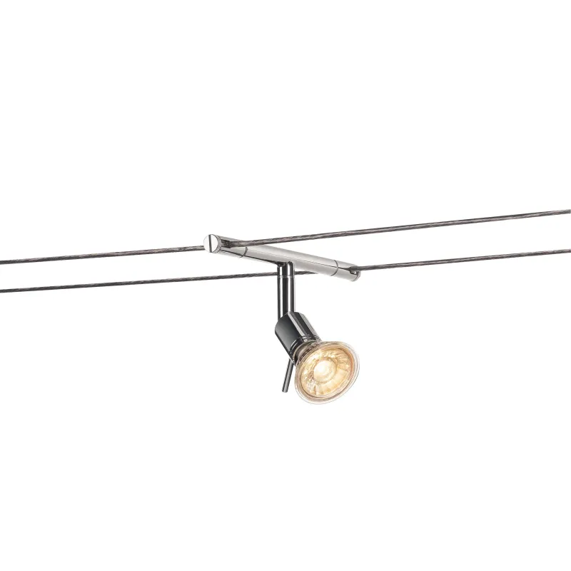 SYROS, spot pour câble tendu T.B.T. TENSEO intérieur, chrome, GX5.3/QR-C51, 50W max